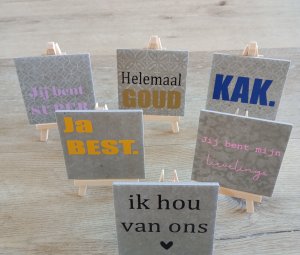 Tegeltjes met tekst